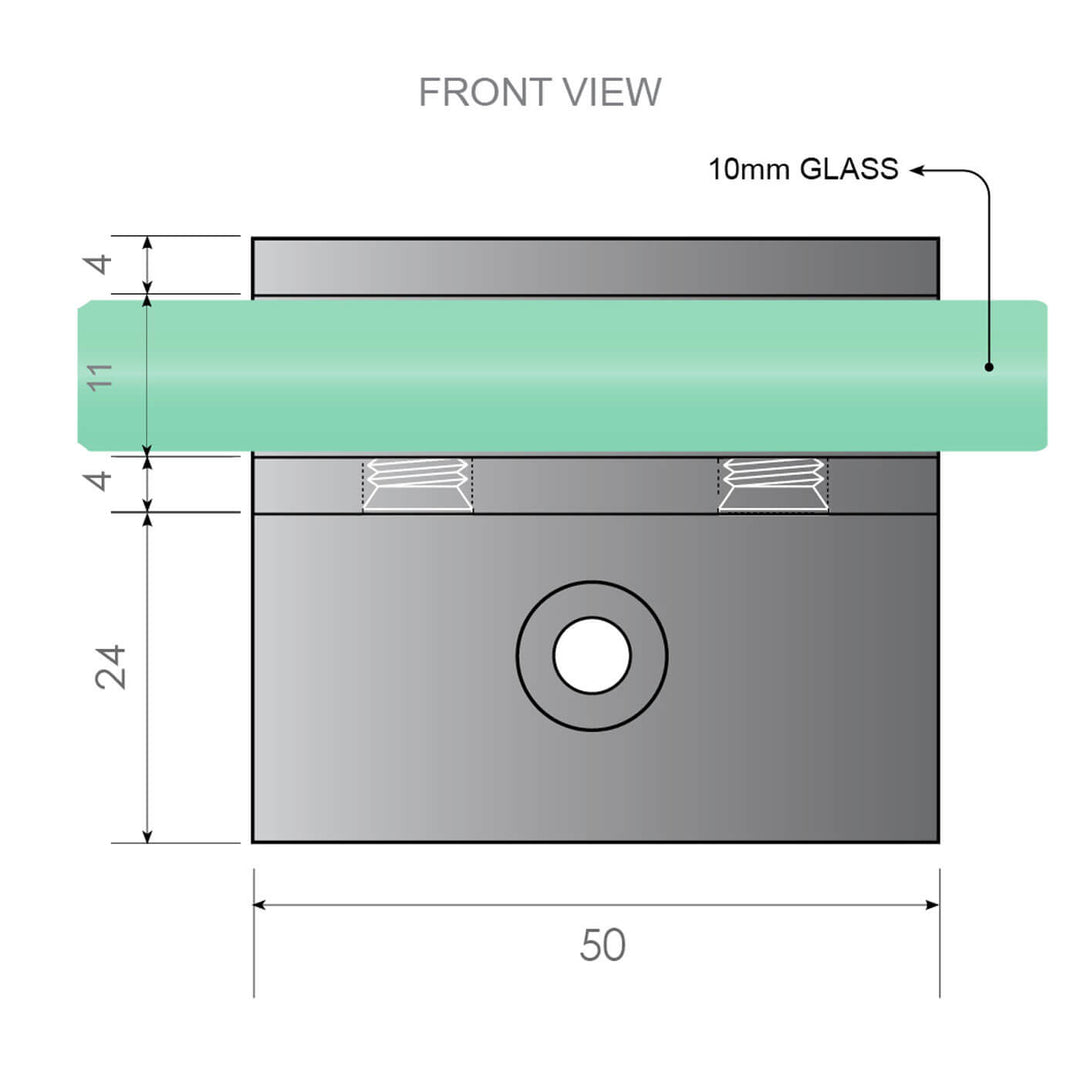 10mm Shower Screen Glass to Wall Offset Bracket Clamp