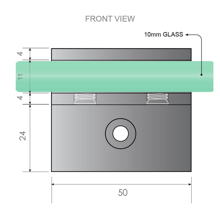 10mm Shower Screen Glass to Wall Offset Bracket Clamp