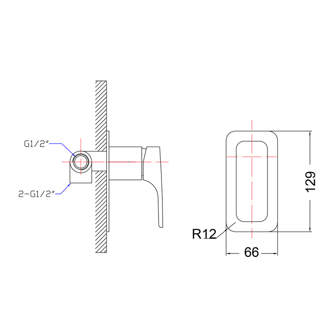Alice Soft Square Wall Mixer