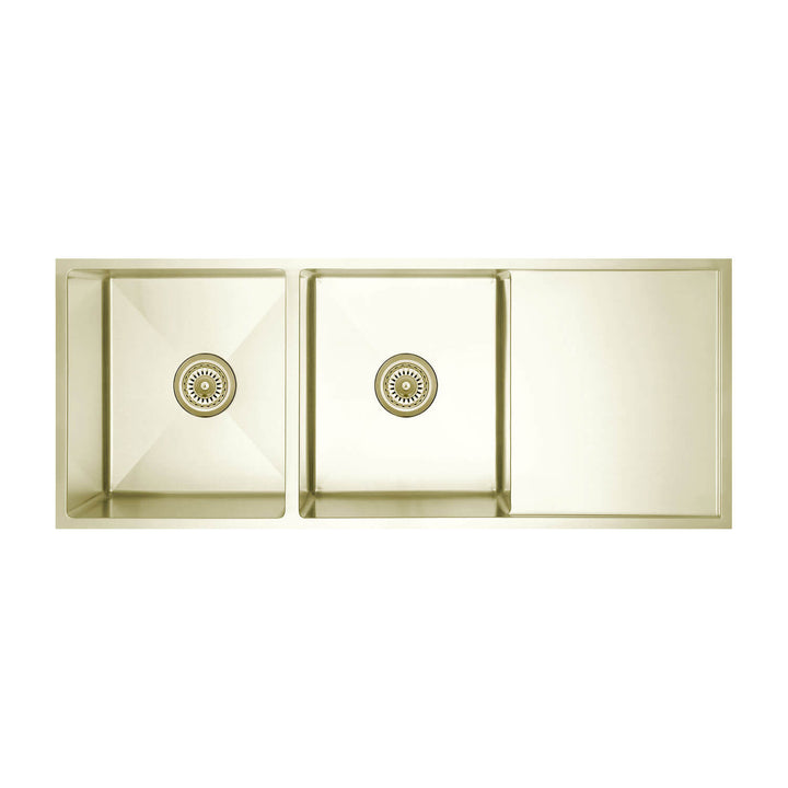 Atlas Double Bowl Stainless Steel Drainer Sink 1114x450x250mm