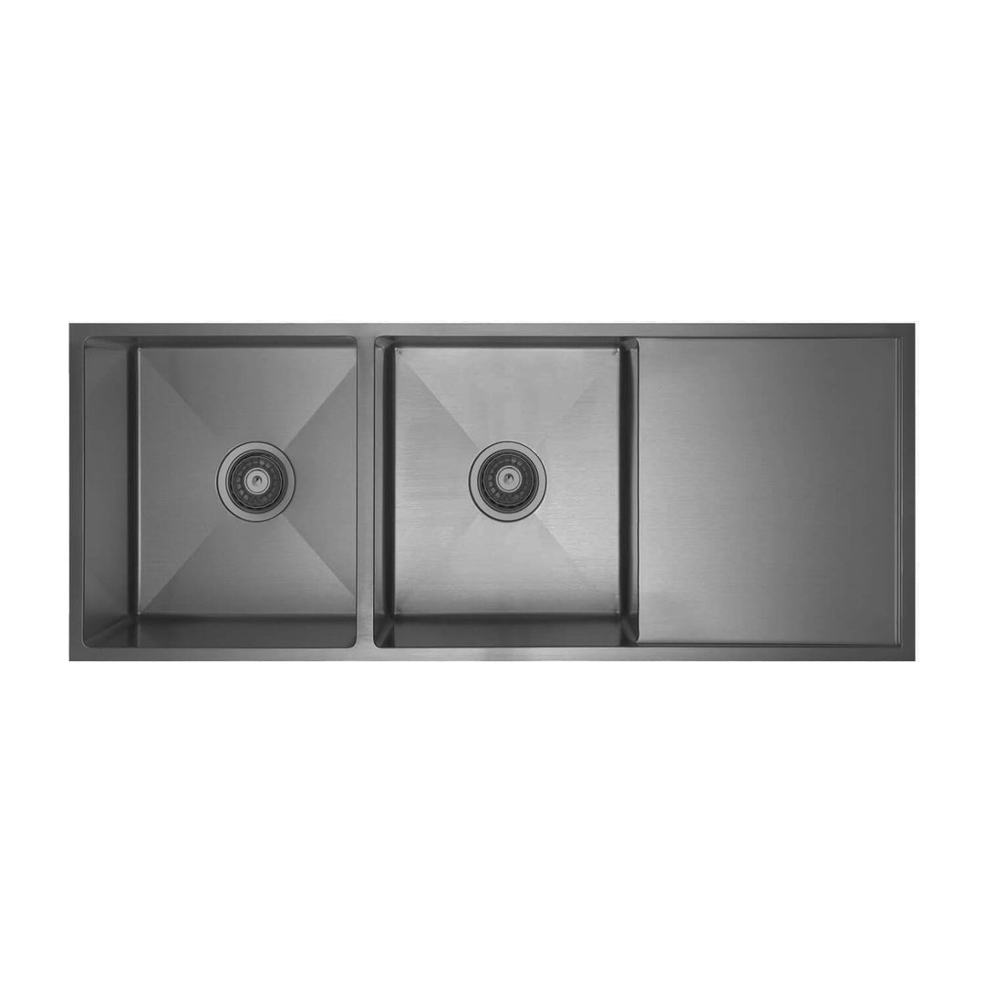 Atlas Double Bowl Stainless Steel Drainer Sink 1114x450x250mm