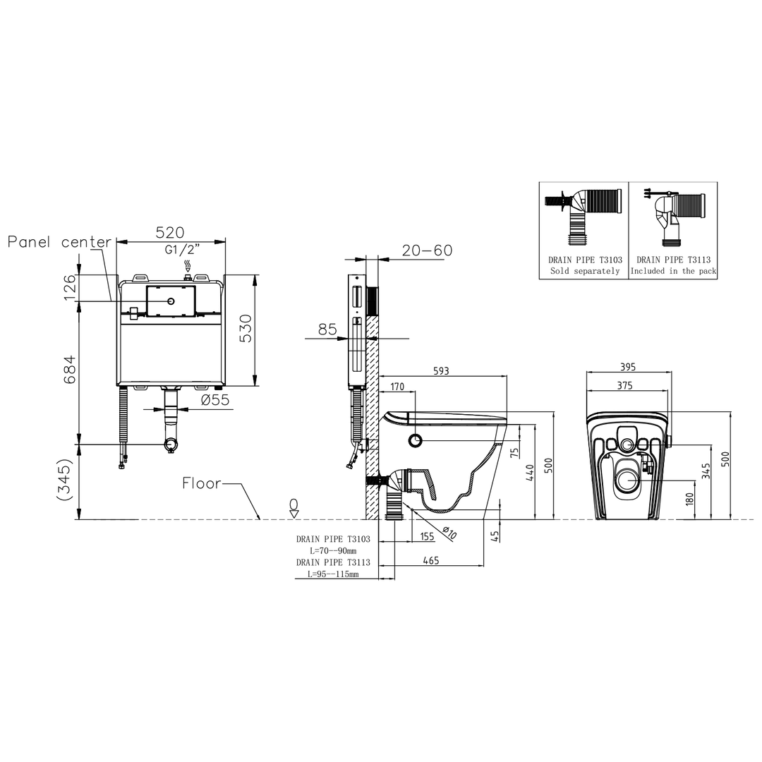 AUTOLUX Rimless Bidet Smart Toilet