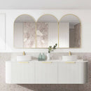 Bondi Fluted Matte White Curved Wall Hung Vanity (600-1800mm)