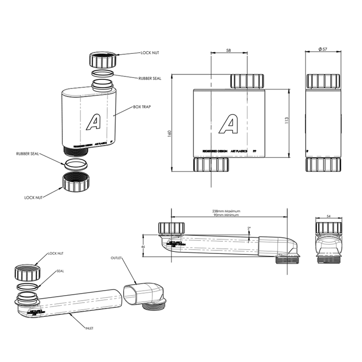 Box Trap Vanity Space Saver Kit 40mm