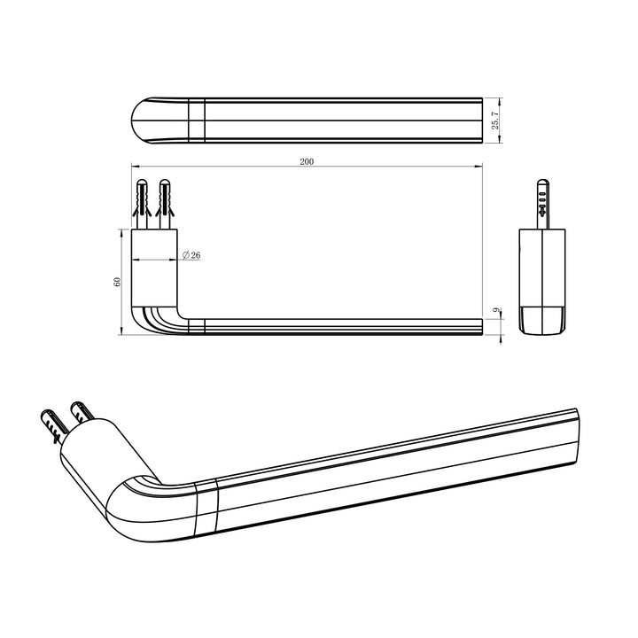 Berlin Hand Towel Holder 200mm