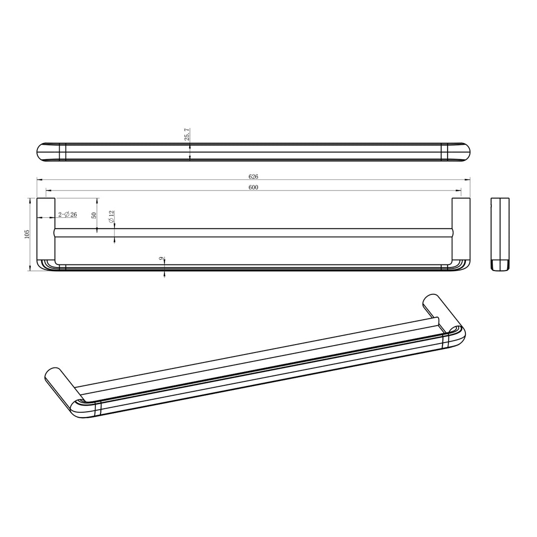 Berlin Round Double Towel Rail