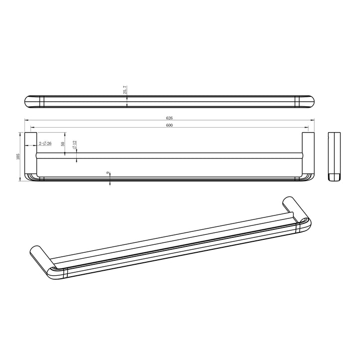 Berlin Round Double Towel Rail