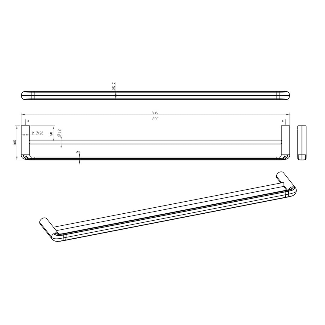 Berlin Round Double Towel Rail