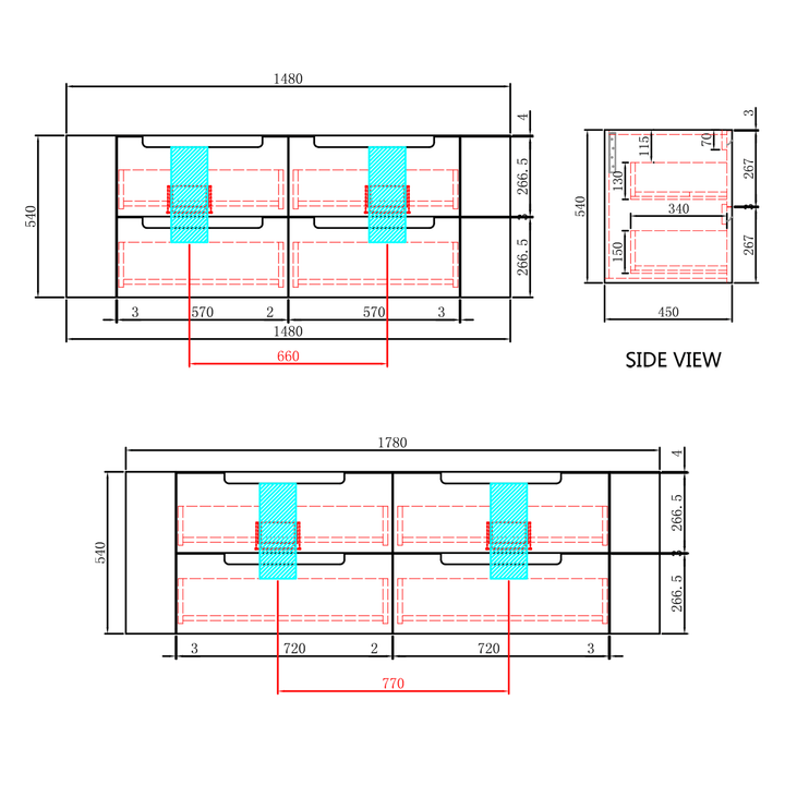 Briony Curved Timber Grain Wall Hung Vanity