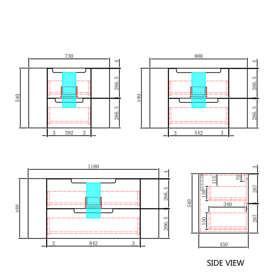Briony Curved Timber Grain Wall Hung Vanity