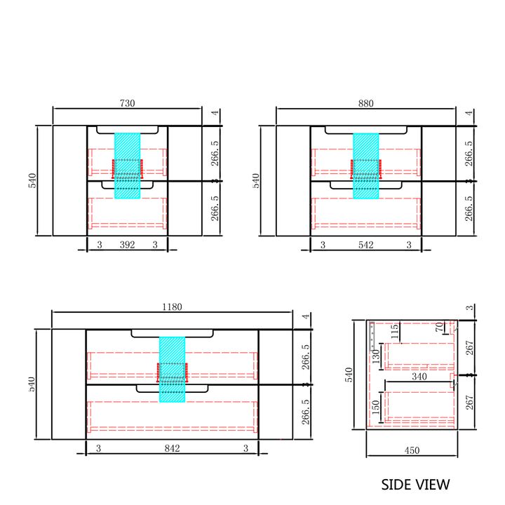 Briony Curved Timber Grain Wall Hung Vanity