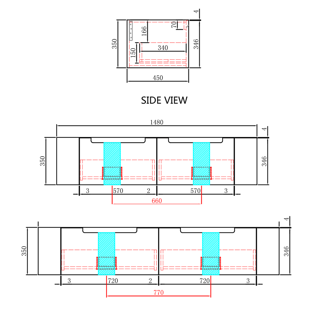 Carita Curved Timber Grain Wall Hung Vanity
