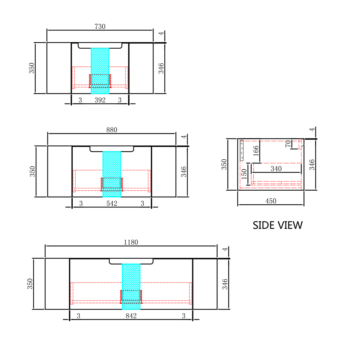 Carita Curved Timber Grain Wall Hung Vanity