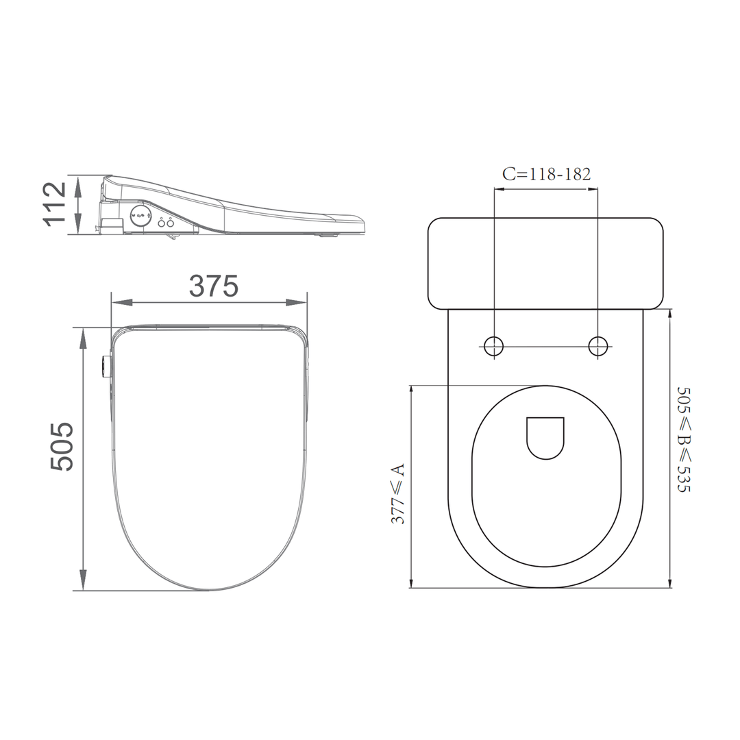 Luna Catania Electric Smart Bidet Toilet Set