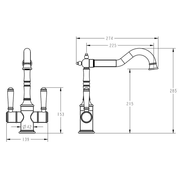 Clasico Dual Handle Sink Mixer