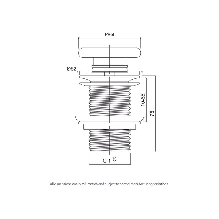 Concrete Cap Basin Pop Up Waste 32mm