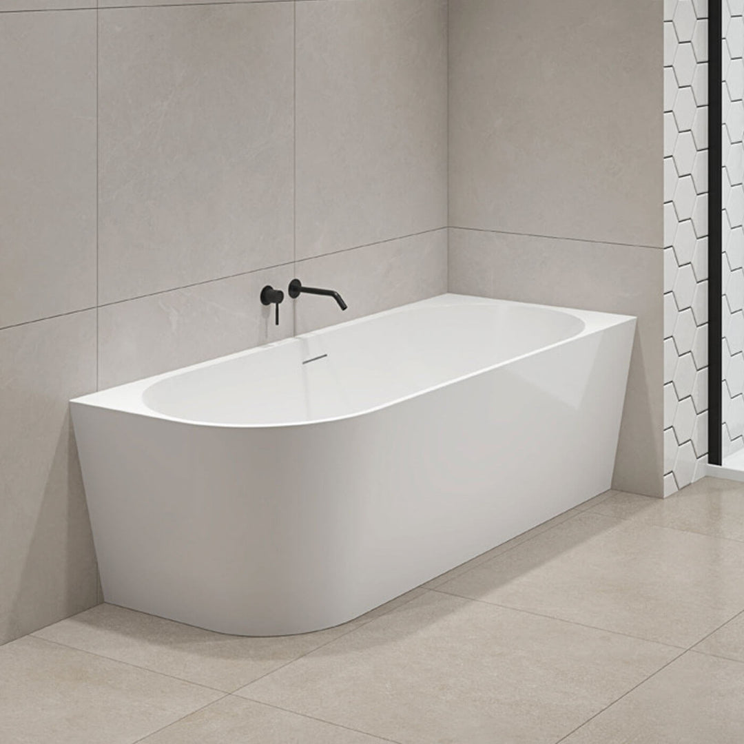 Eco Corner Overflow Bathtub Gloss White
