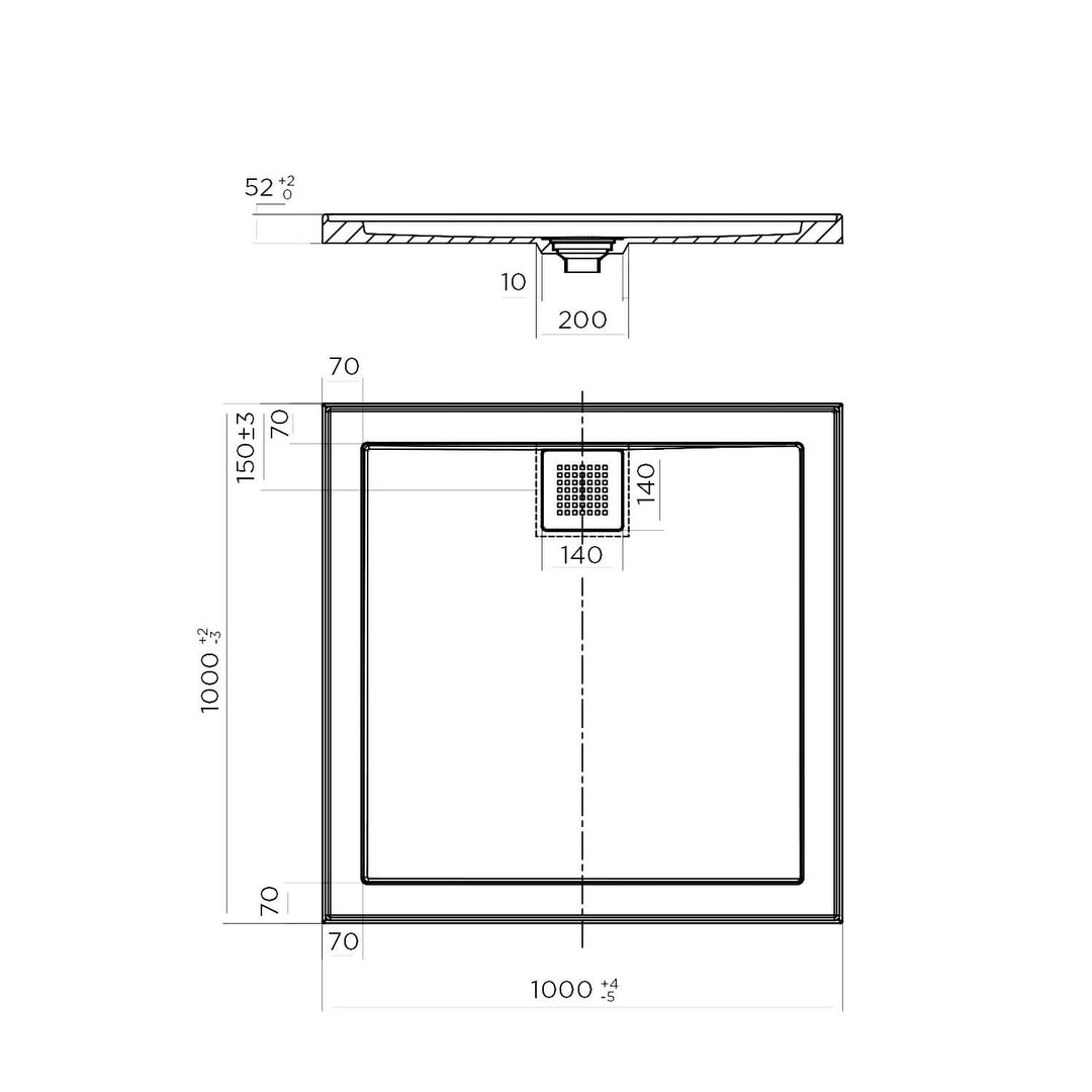 ECO Rear Outlet Stonelite Shower Base