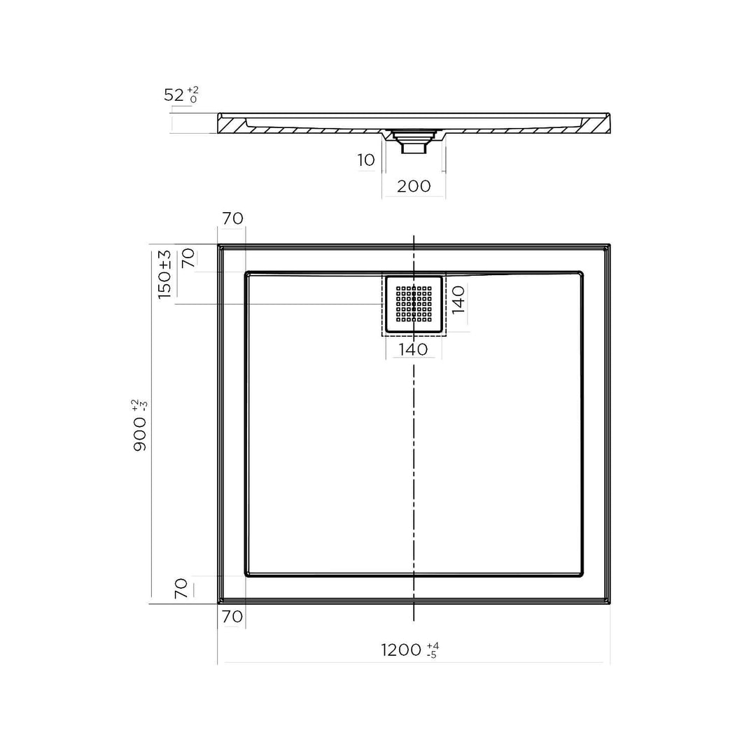 ECO Rear Outlet Stonelite Shower Base