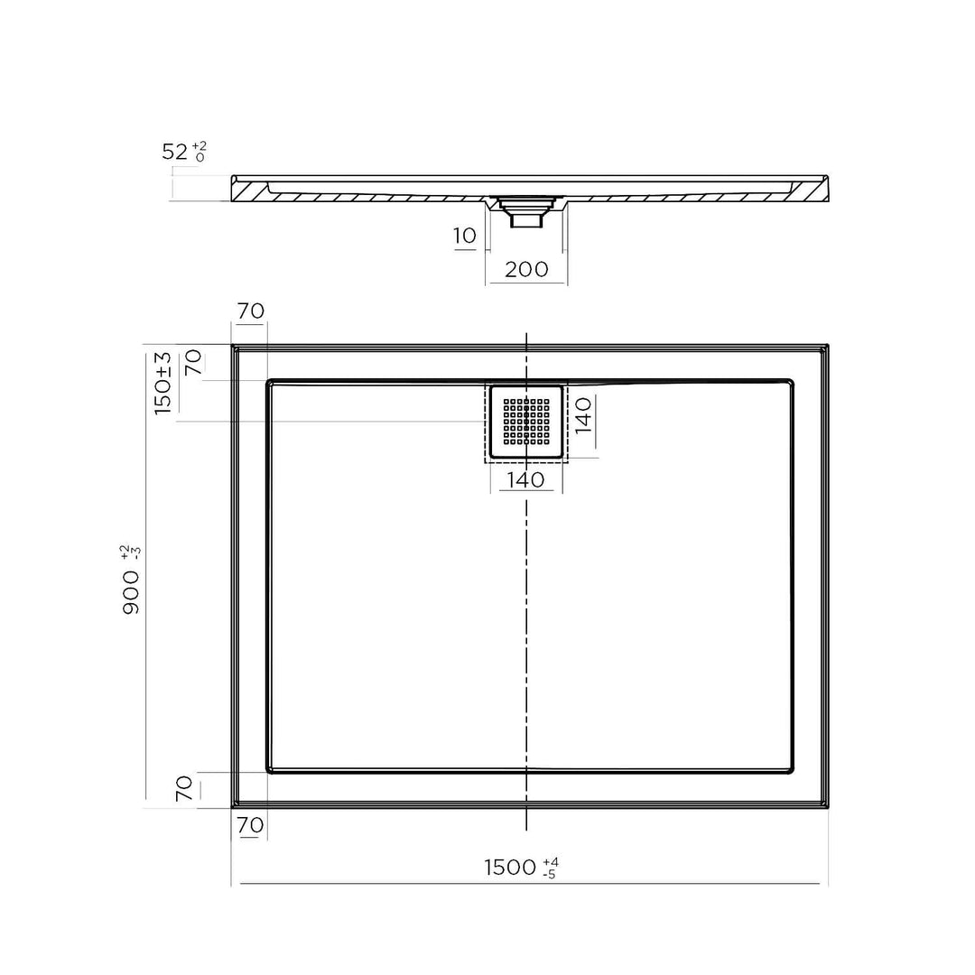 ECO Rear Outlet Stonelite Shower Base