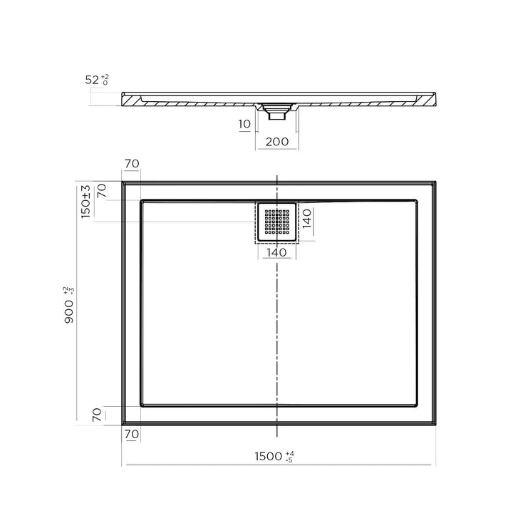 ECO Rear Outlet Stonelite Shower Base