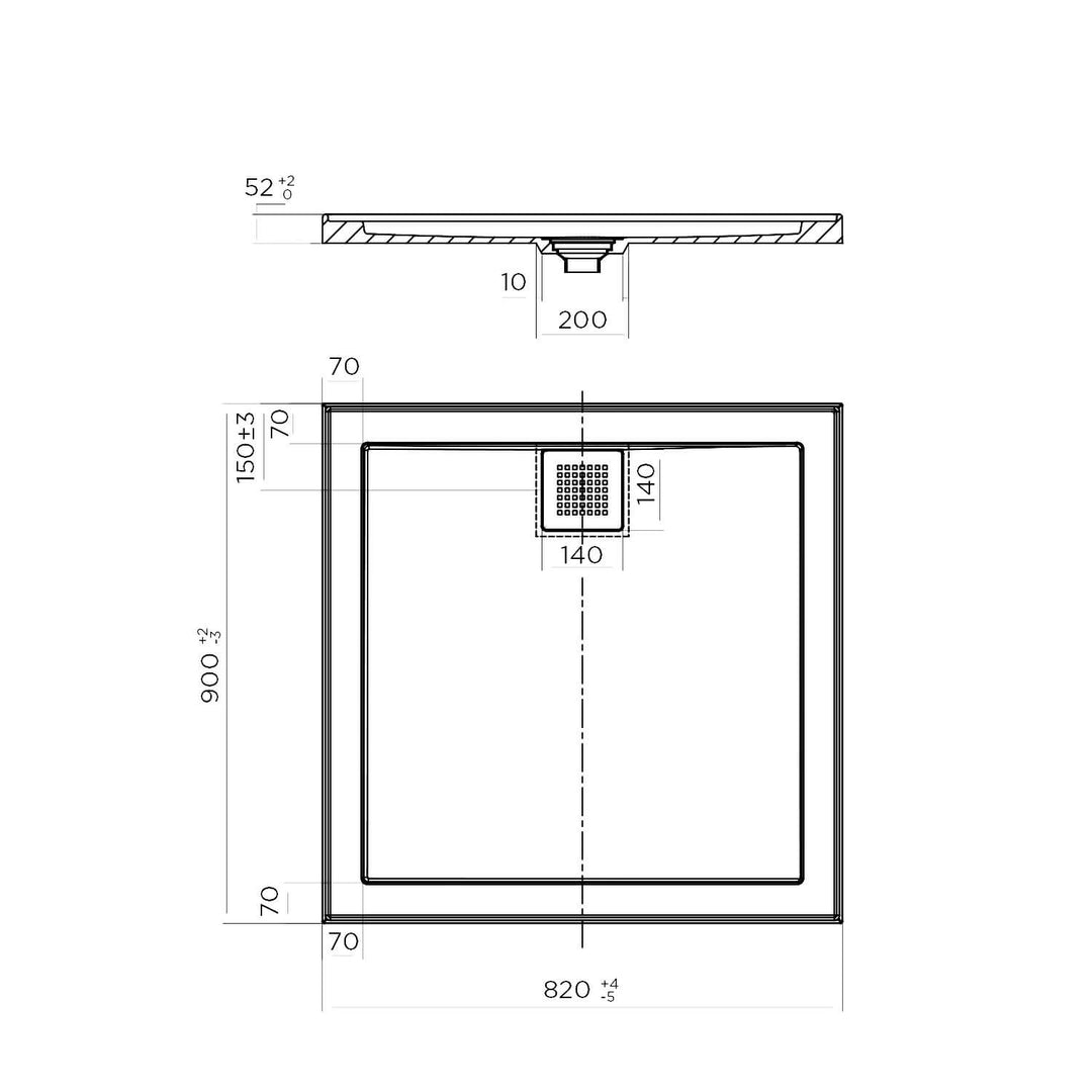 ECO Rear Outlet Stonelite Shower Base