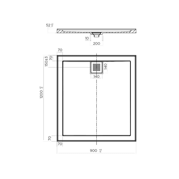 ECO Rear Outlet Stonelite Shower Base