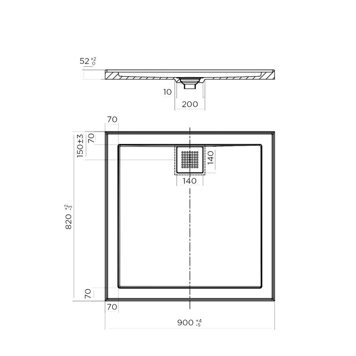 ECO Rear Outlet Stonelite Shower Base