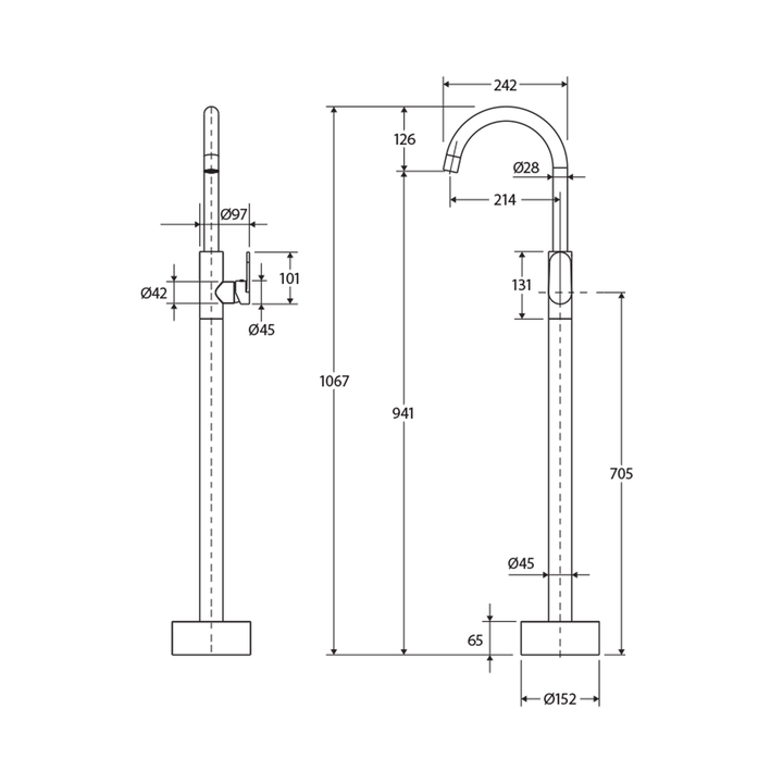 Empire Slim Freestanding Bath Spout