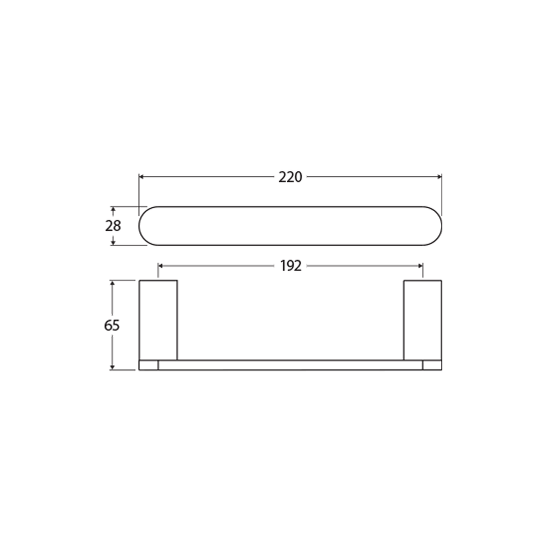 Empire Slim Hand Towel Rail 220mm