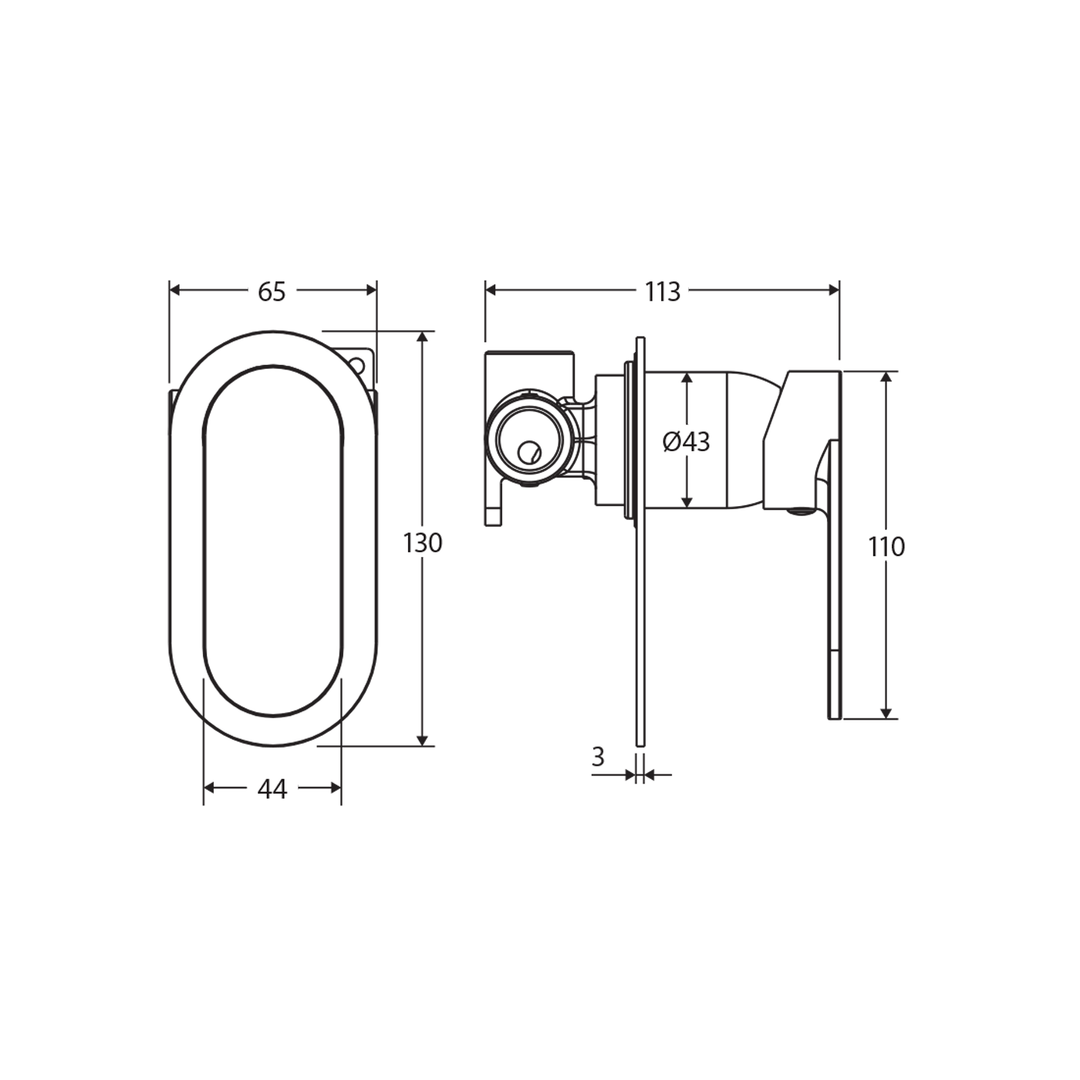Empire Slim Long Plate Wall Mixer