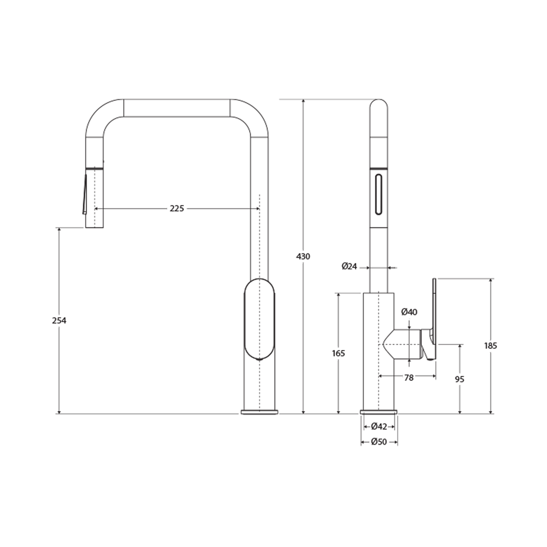 Empire Slim Pull Out Sink Mixer
