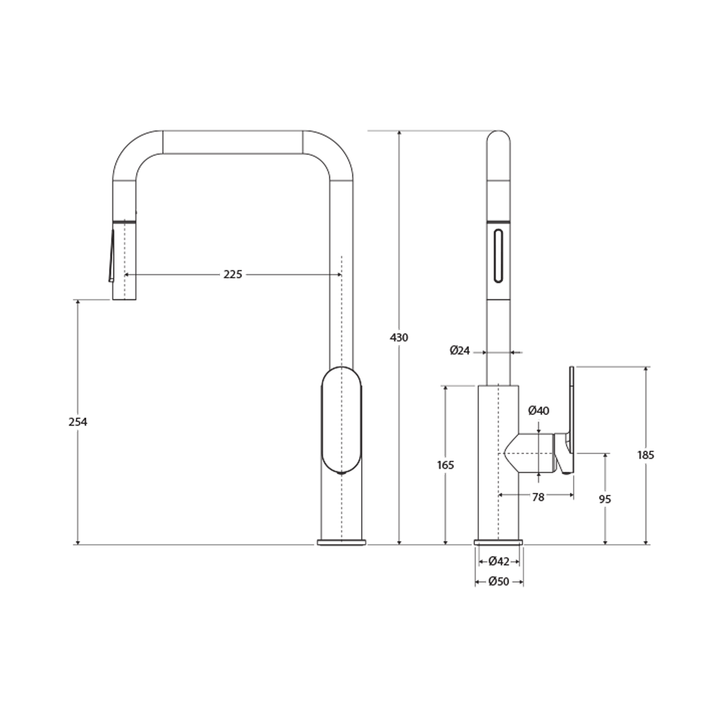 Empire Slim Pull Out Sink Mixer