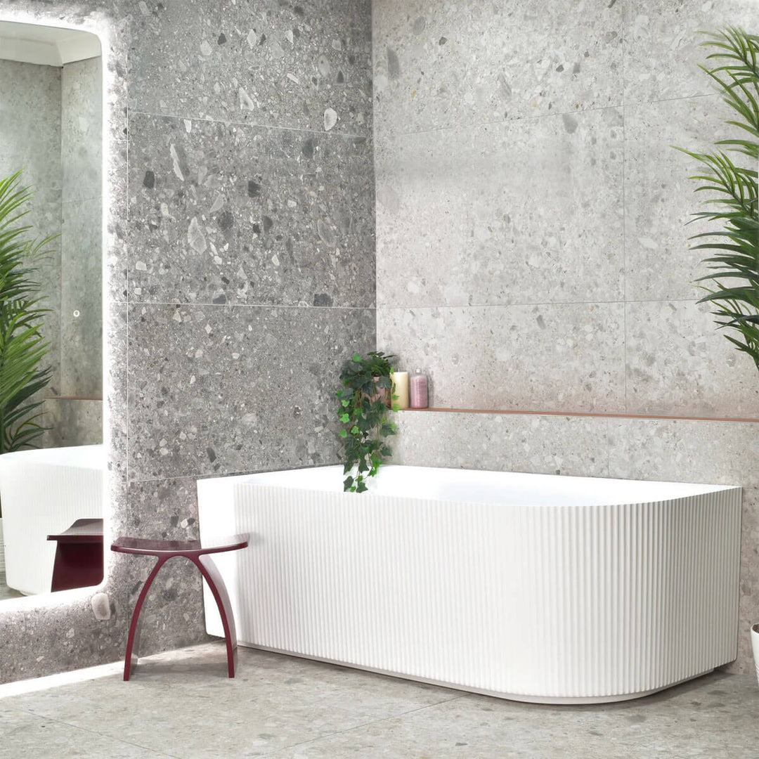 Capri Fluted Groove Corner Bathtub