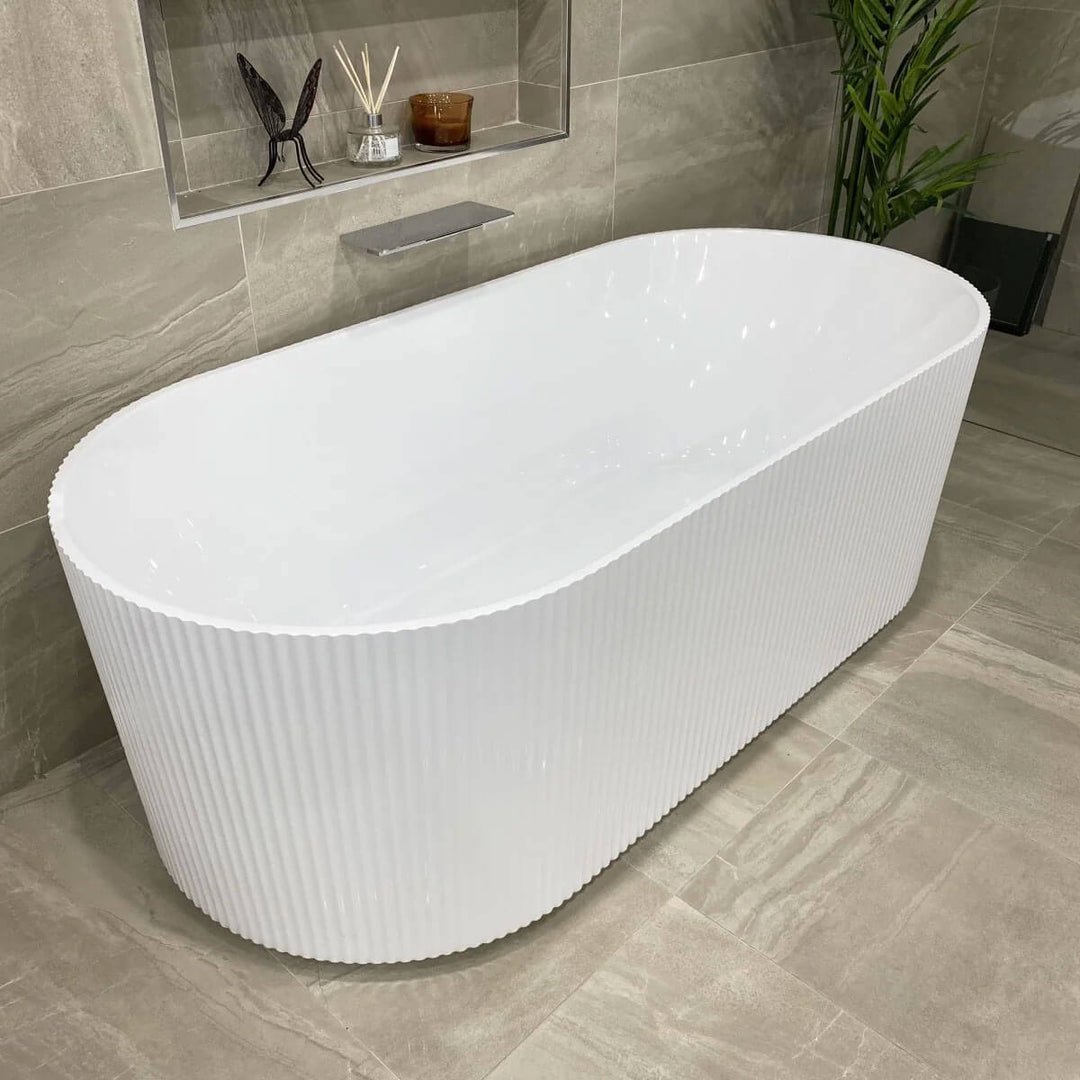 Ally Oval Fluted Groove Freestanding Bathtub