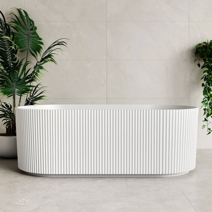 Ally Oval Fluted Groove Freestanding Bathtub