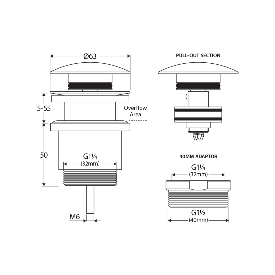 Fienza Universal Basin Pop Up Waste