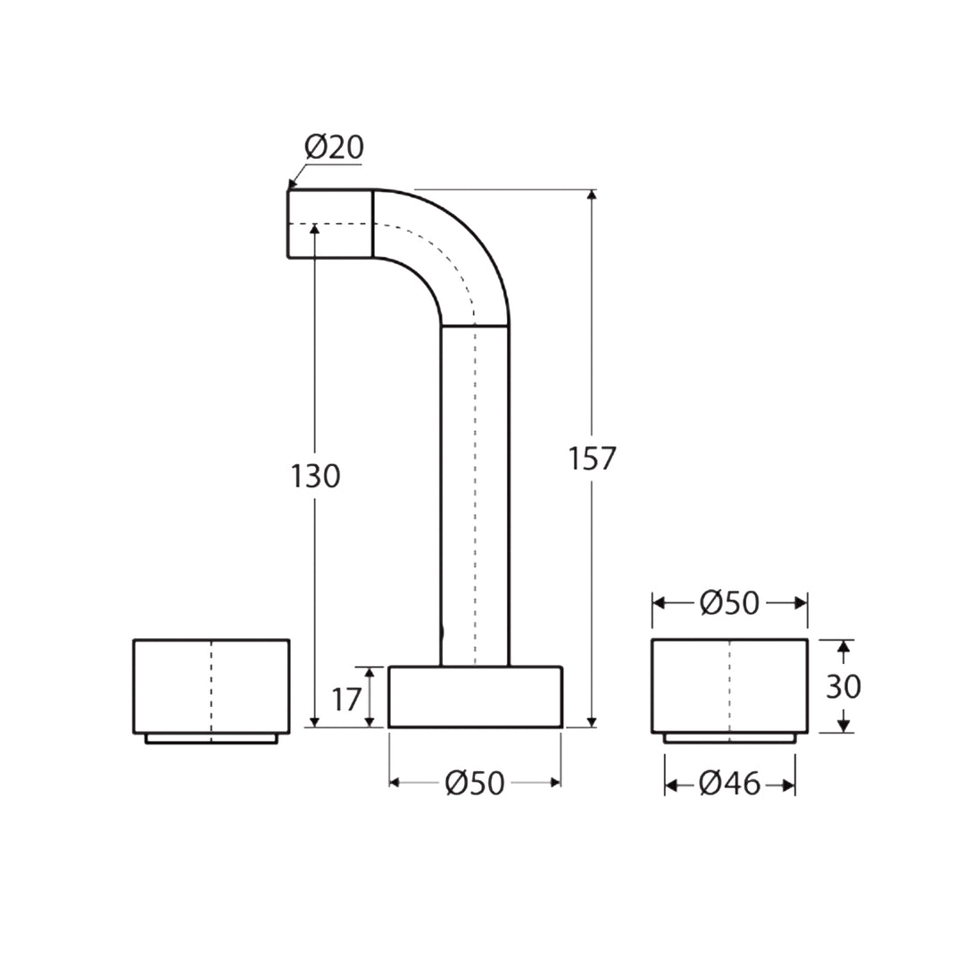 Kaya Wall Spout Assembly Tap Set