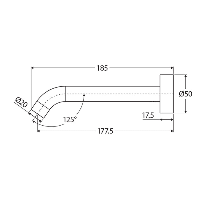 Kaya Brass Curved Outlet Spout
