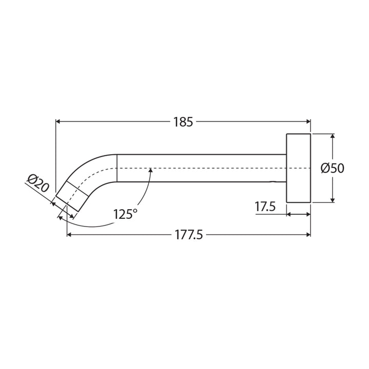 Kaya Brass Curved Outlet Spout