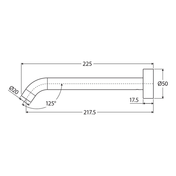 Kaya Brass Curved Outlet Spout