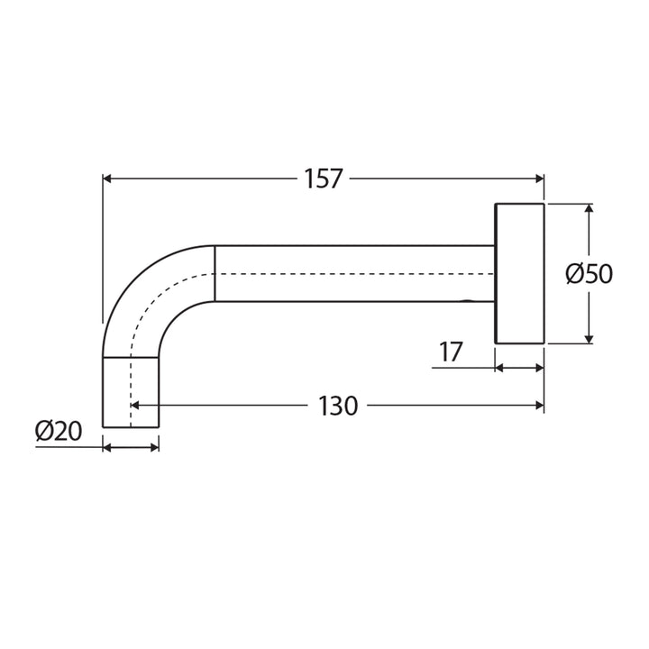 Kaya Brass Curved Outlet Spout