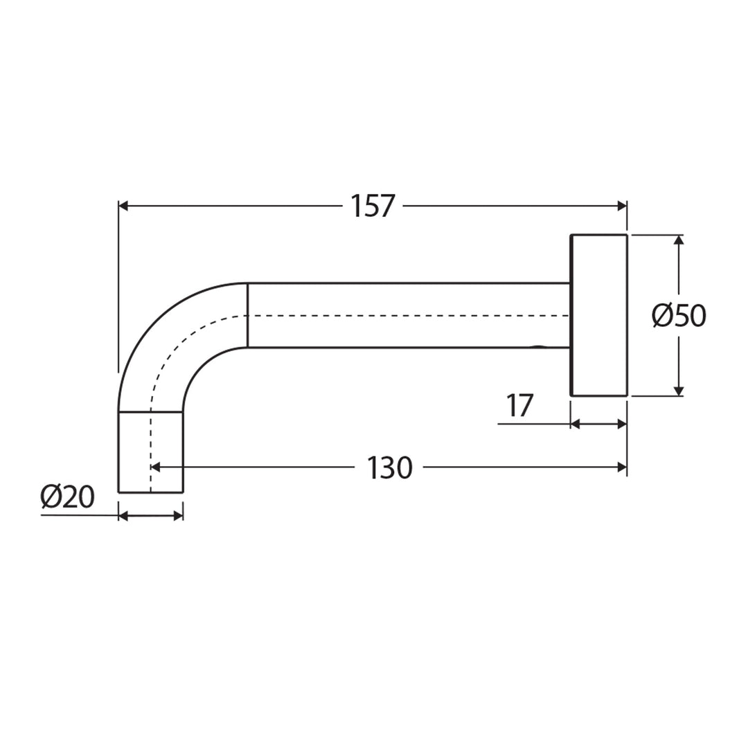 Kaya Brass Curved Outlet Spout