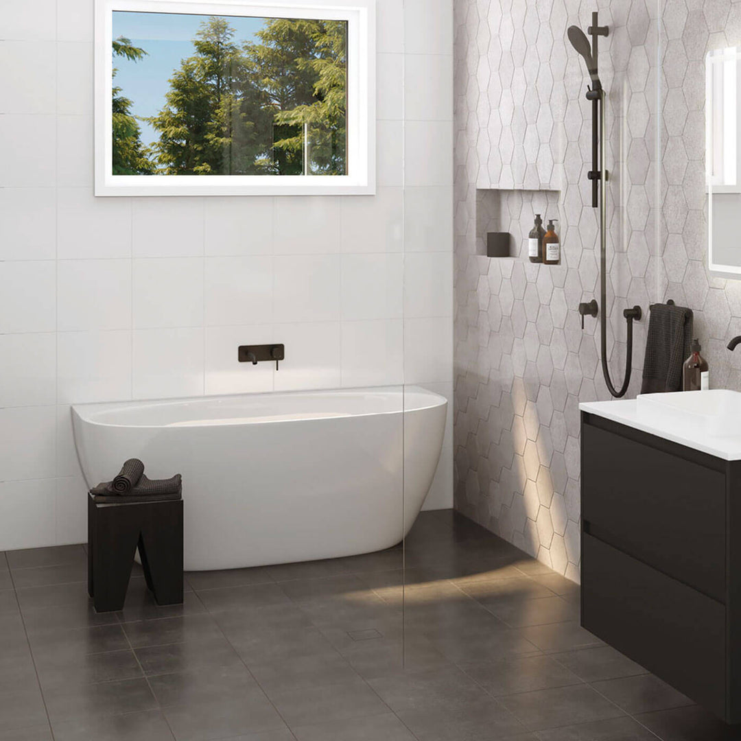 Keeto Back to Wall Bathtub Gloss White