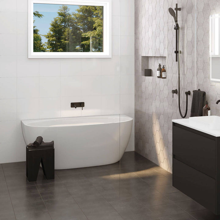 Keeto Back to Wall Bathtub Gloss White