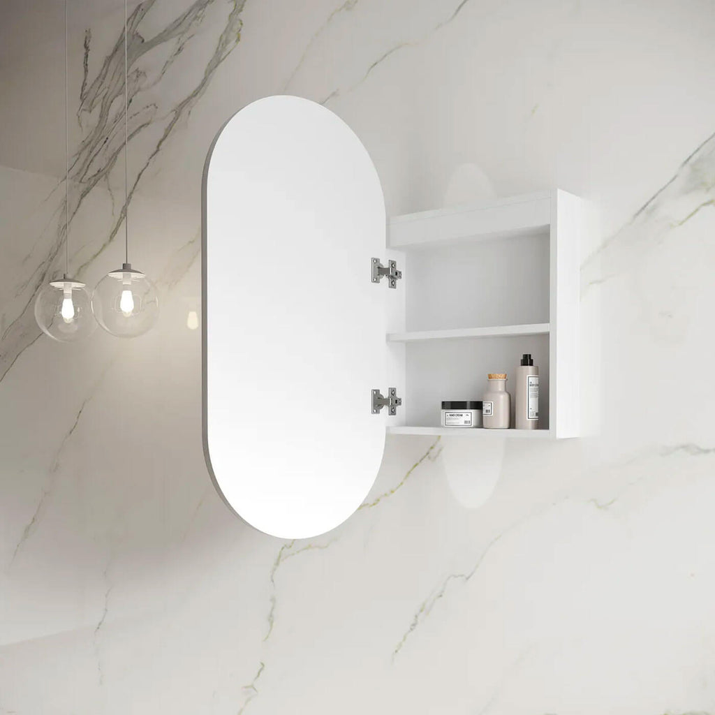 Oval shaving clearance cabinet