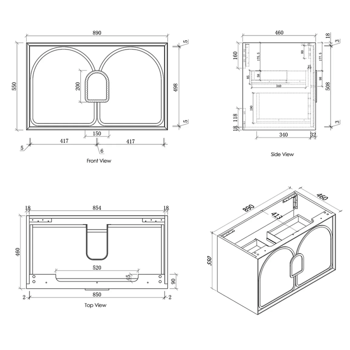 Laguna Natural Oak Wall Hung Vanity