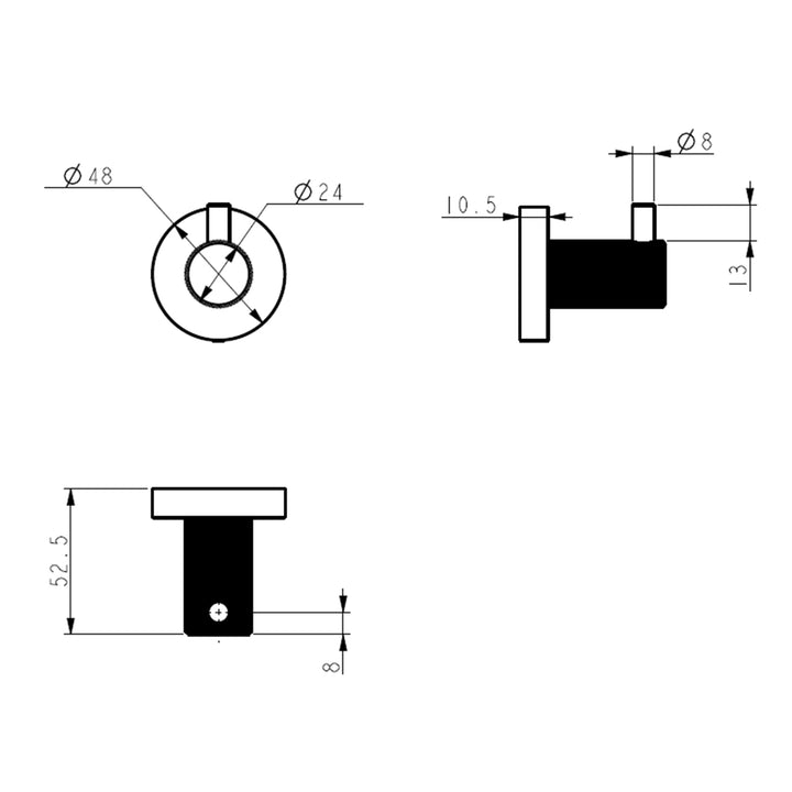 Linie Fluted Robe Hook