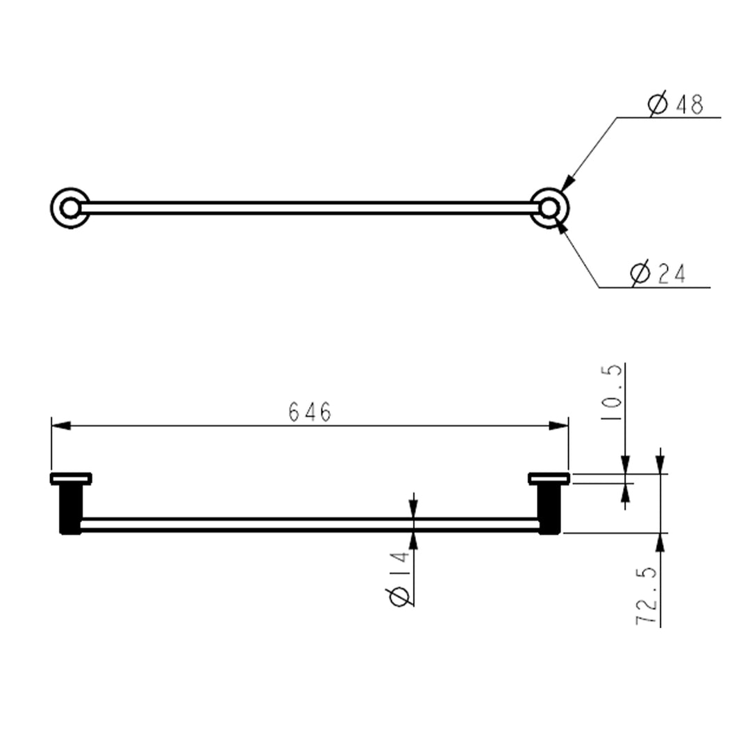 Linie Fluted Single Towel Rail