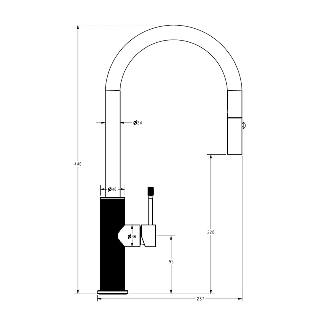 Linie Fluted Pull Out Sink Mixer
